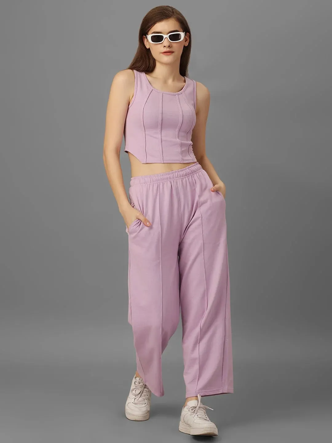 SXV Solid Lavender Pull-On Trousers