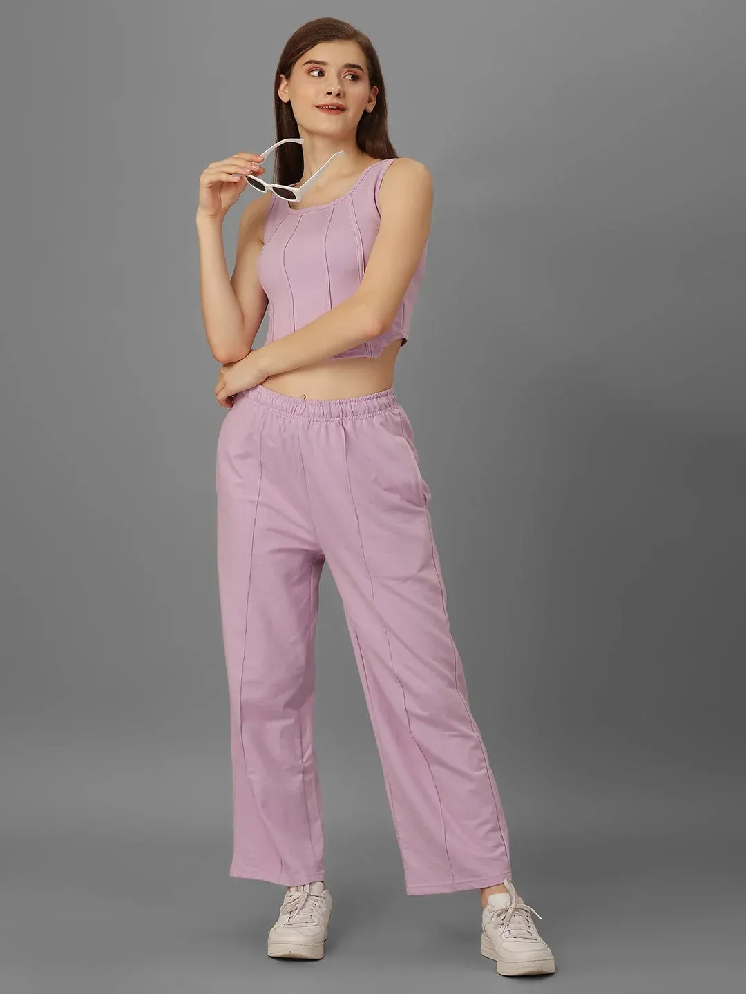 SXV Solid Lavender Pull-On Trousers