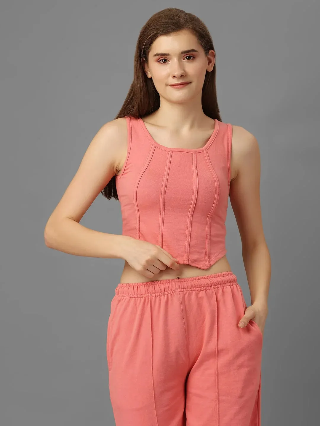 SXV Solid Peachpink Pull-On Trousers