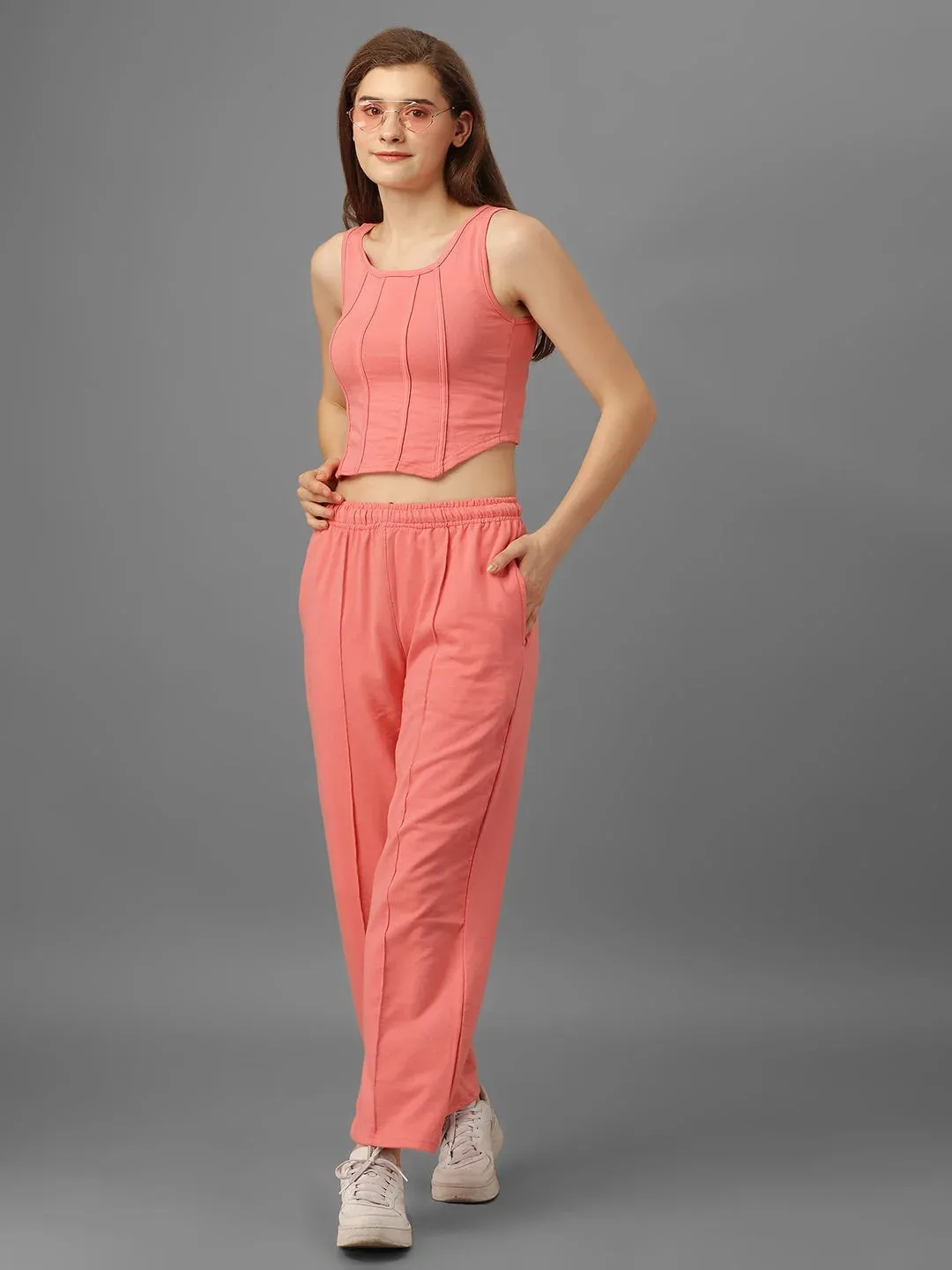 SXV Solid Peachpink Pull-On Trousers