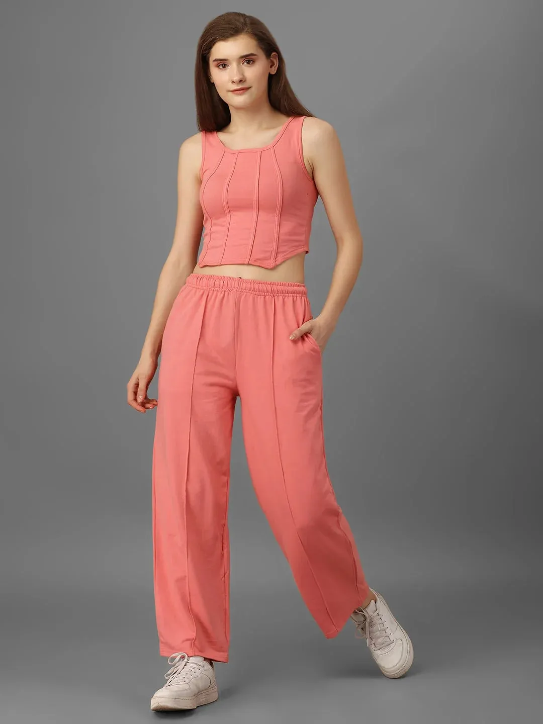 SXV Solid Peachpink Pull-On Trousers