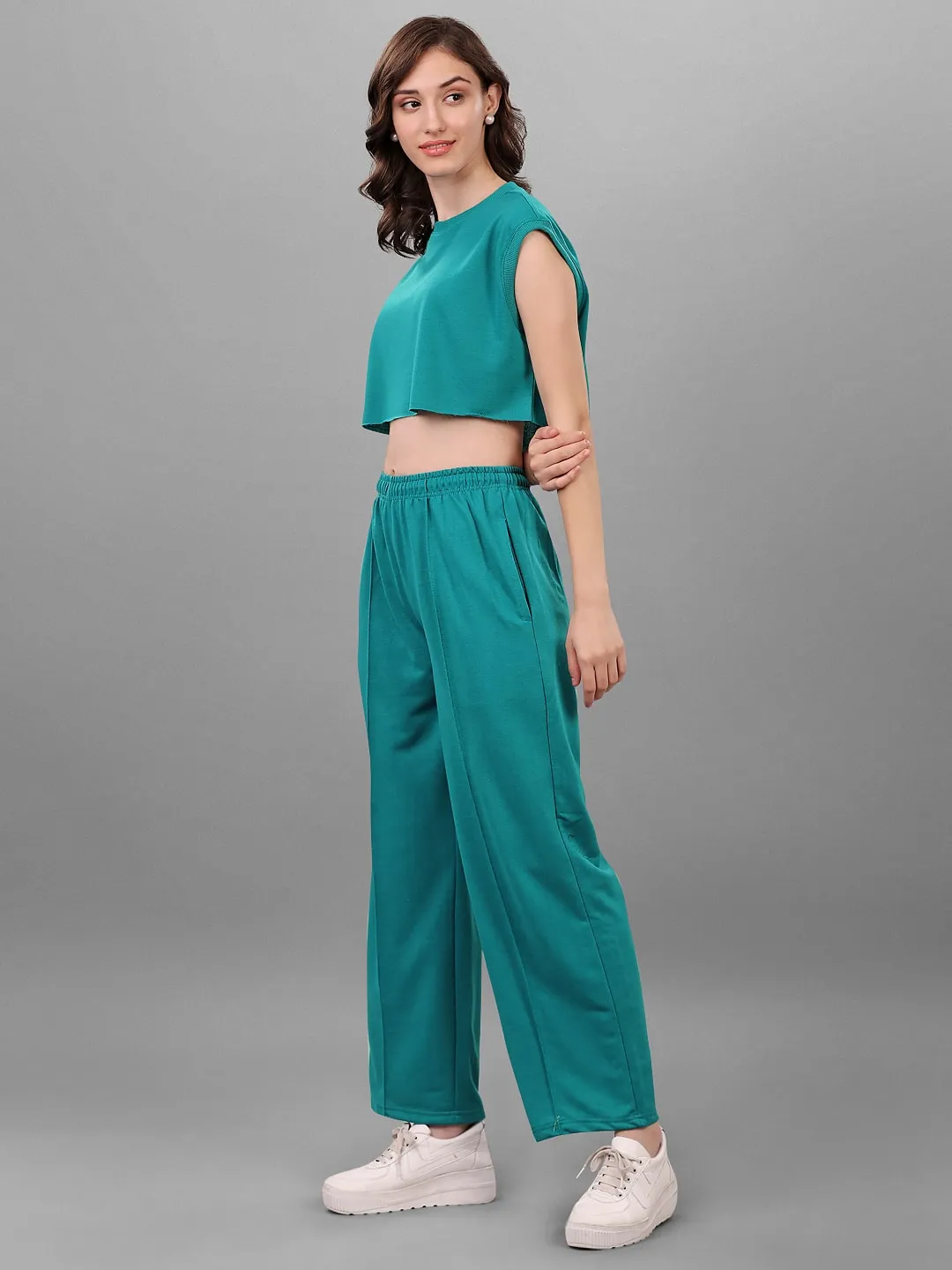 SXV Solid Teal Green Pull-On Trousers