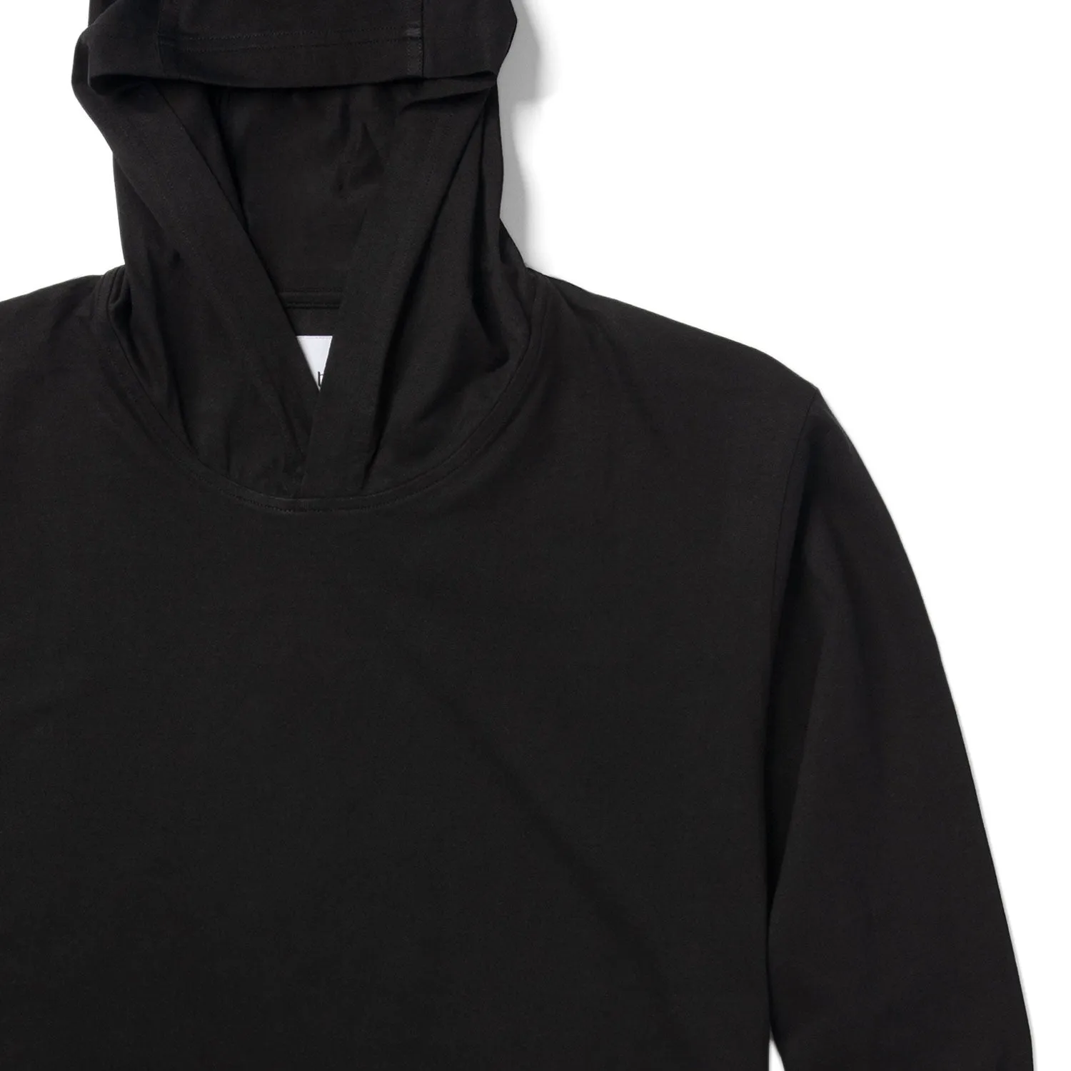 T-Hoodie –  Black Cotton Jersey