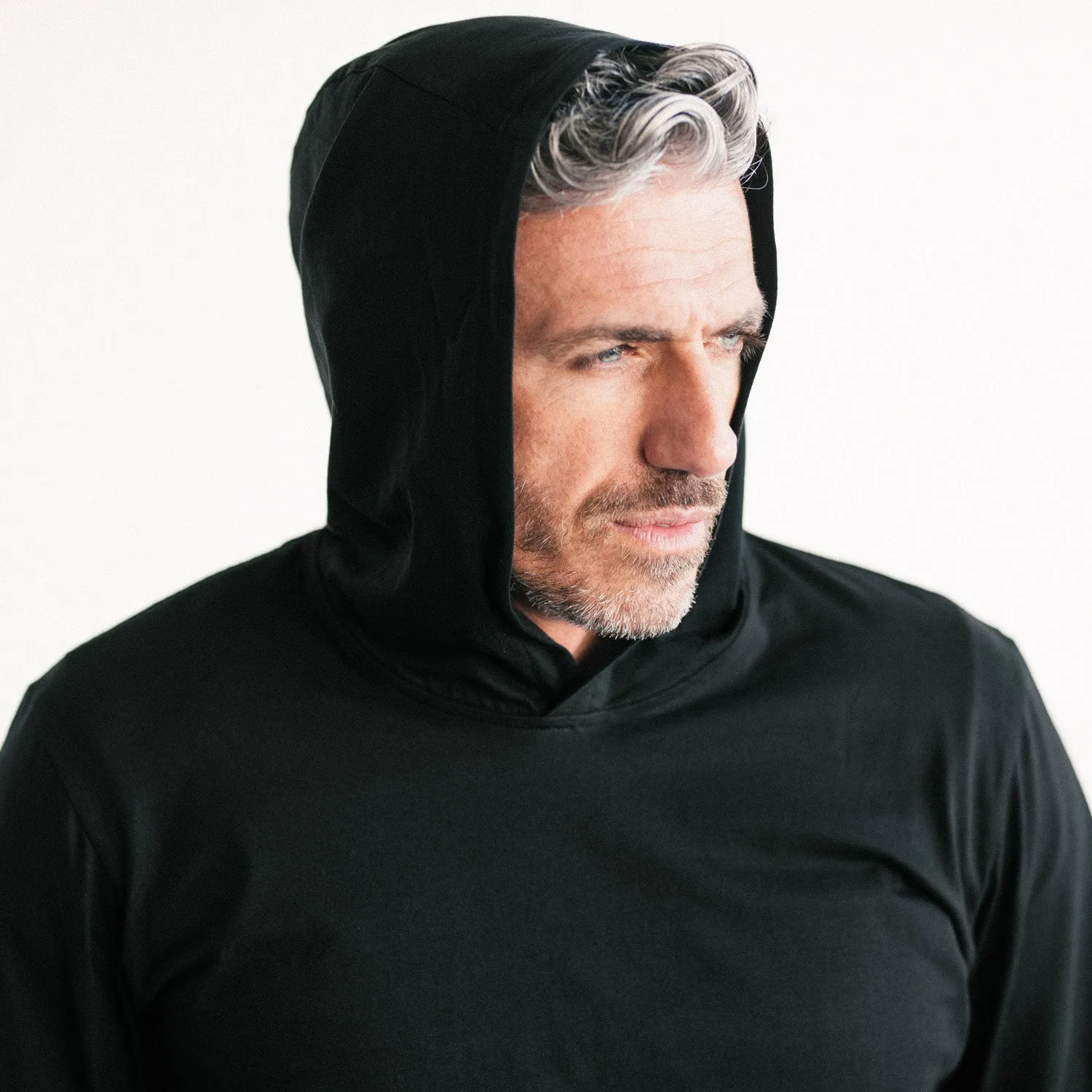 T-Hoodie –  Black Cotton Jersey