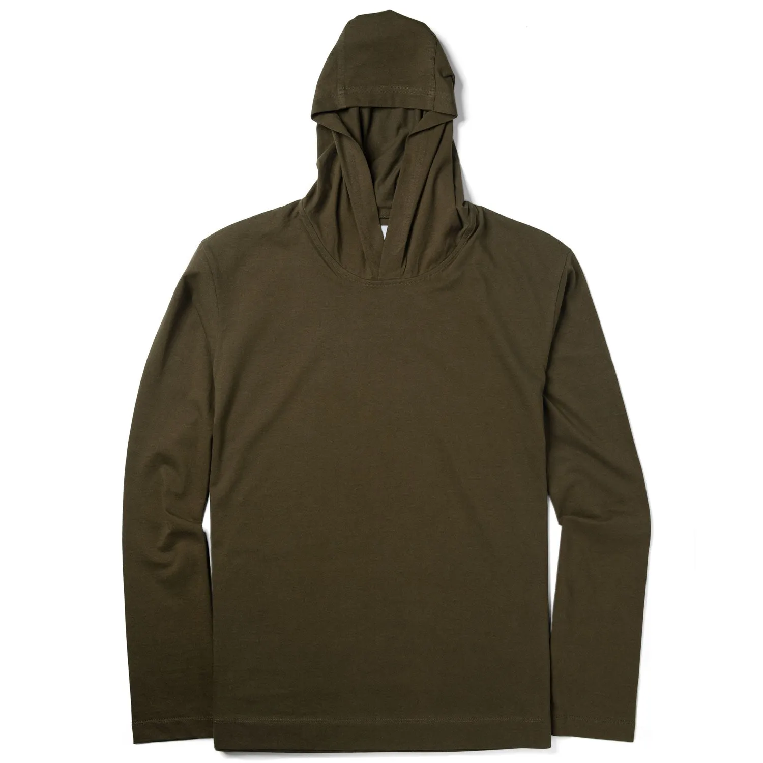 T-Hoodie –  Olive Green Cotton Jersey