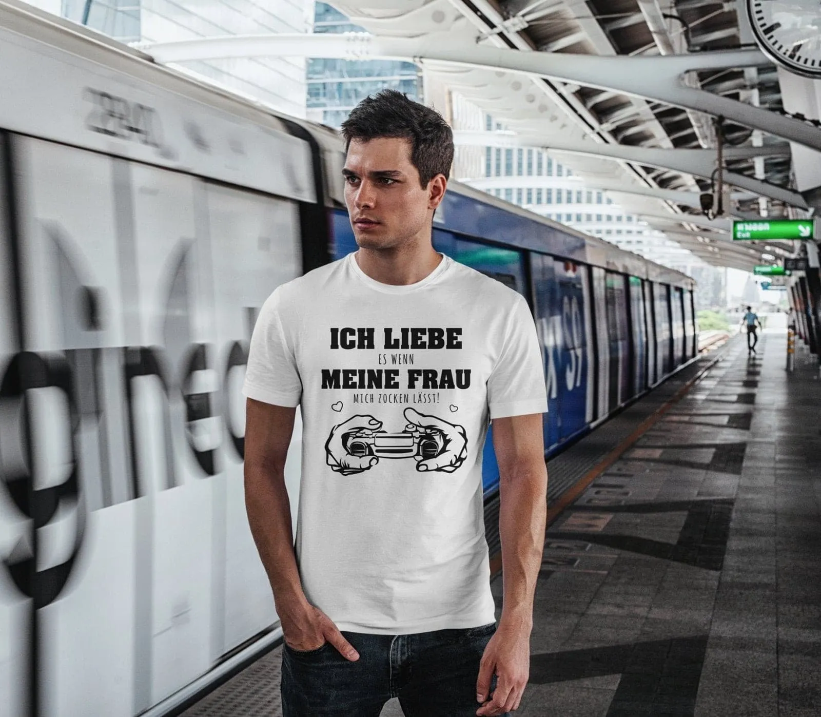 T-Shirt Herren - Ich liebe es, wenn meine Frau mich zocken lässt!