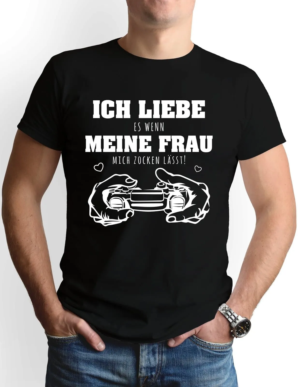 T-Shirt Herren - Ich liebe es, wenn meine Frau mich zocken lässt!