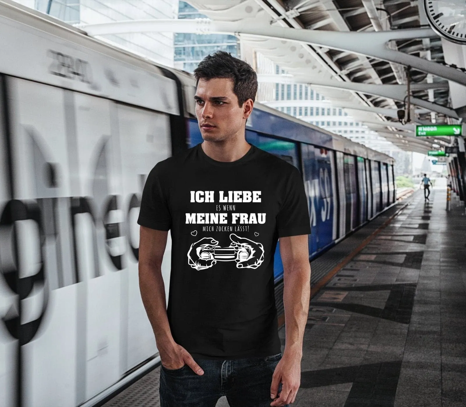 T-Shirt Herren - Ich liebe es, wenn meine Frau mich zocken lässt!