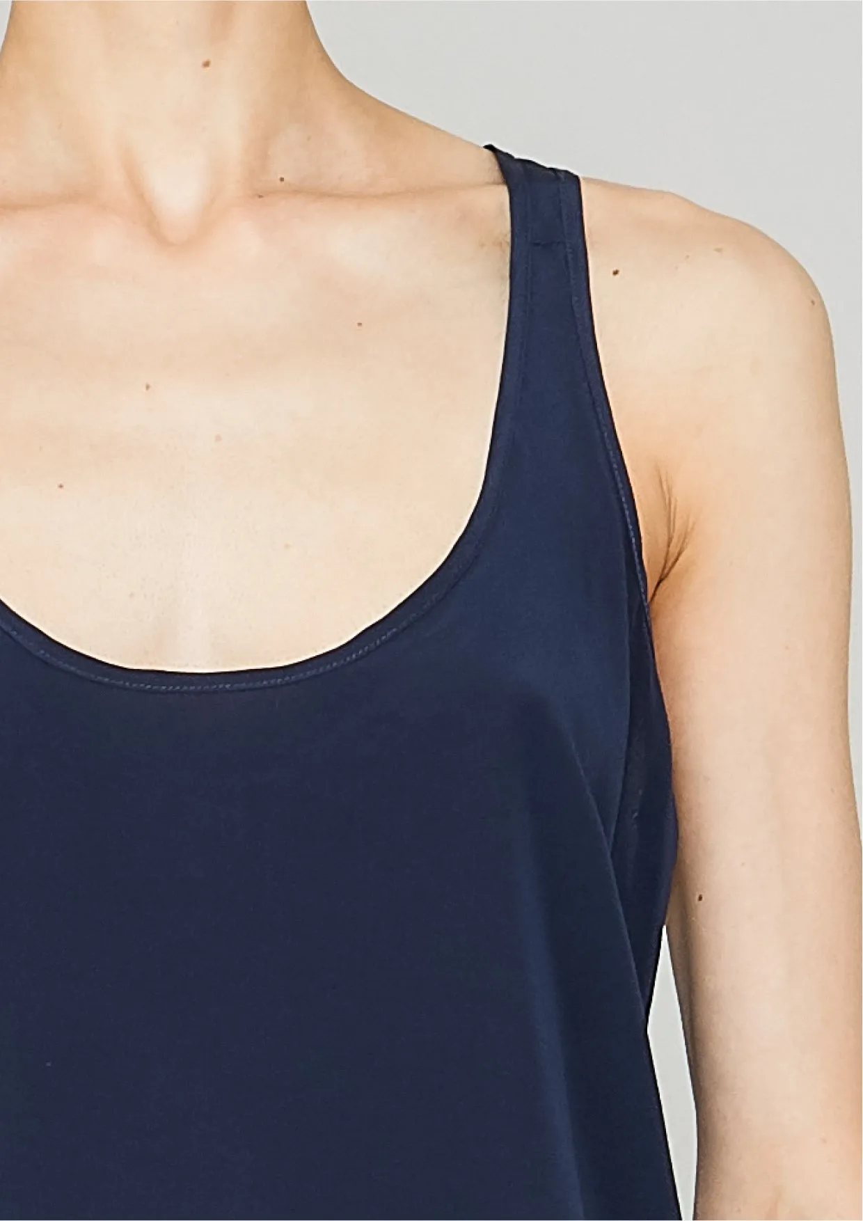 TANK TOP - SILK dark blue