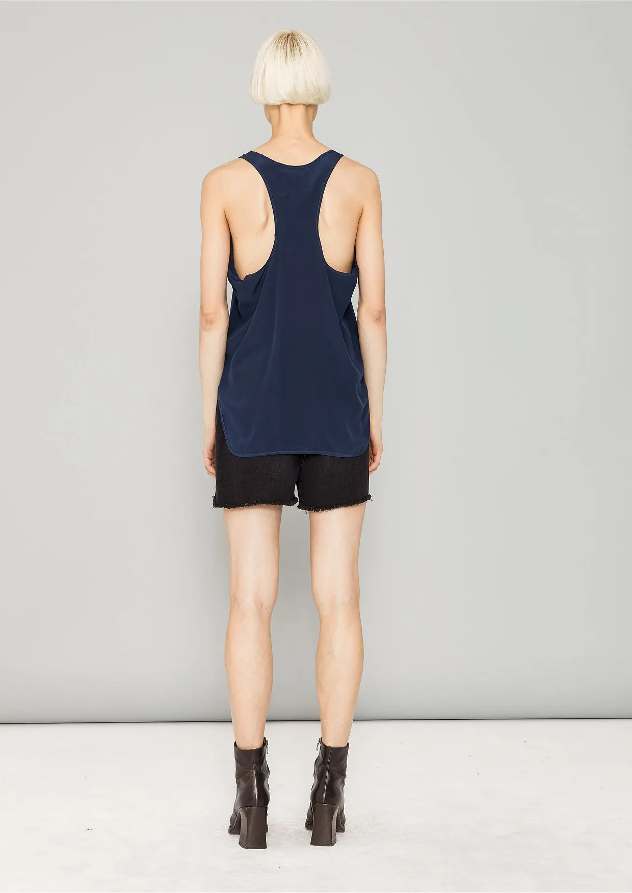 TANK TOP - SILK dark blue