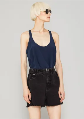 TANK TOP - SILK dark blue