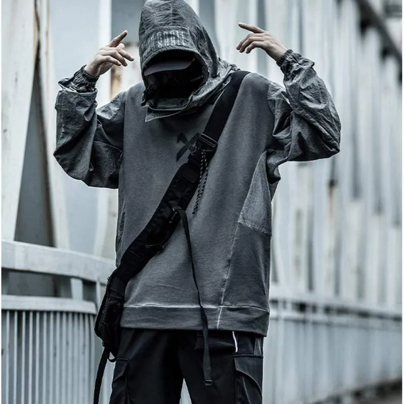 Techwear Hoodie with Removable Hood