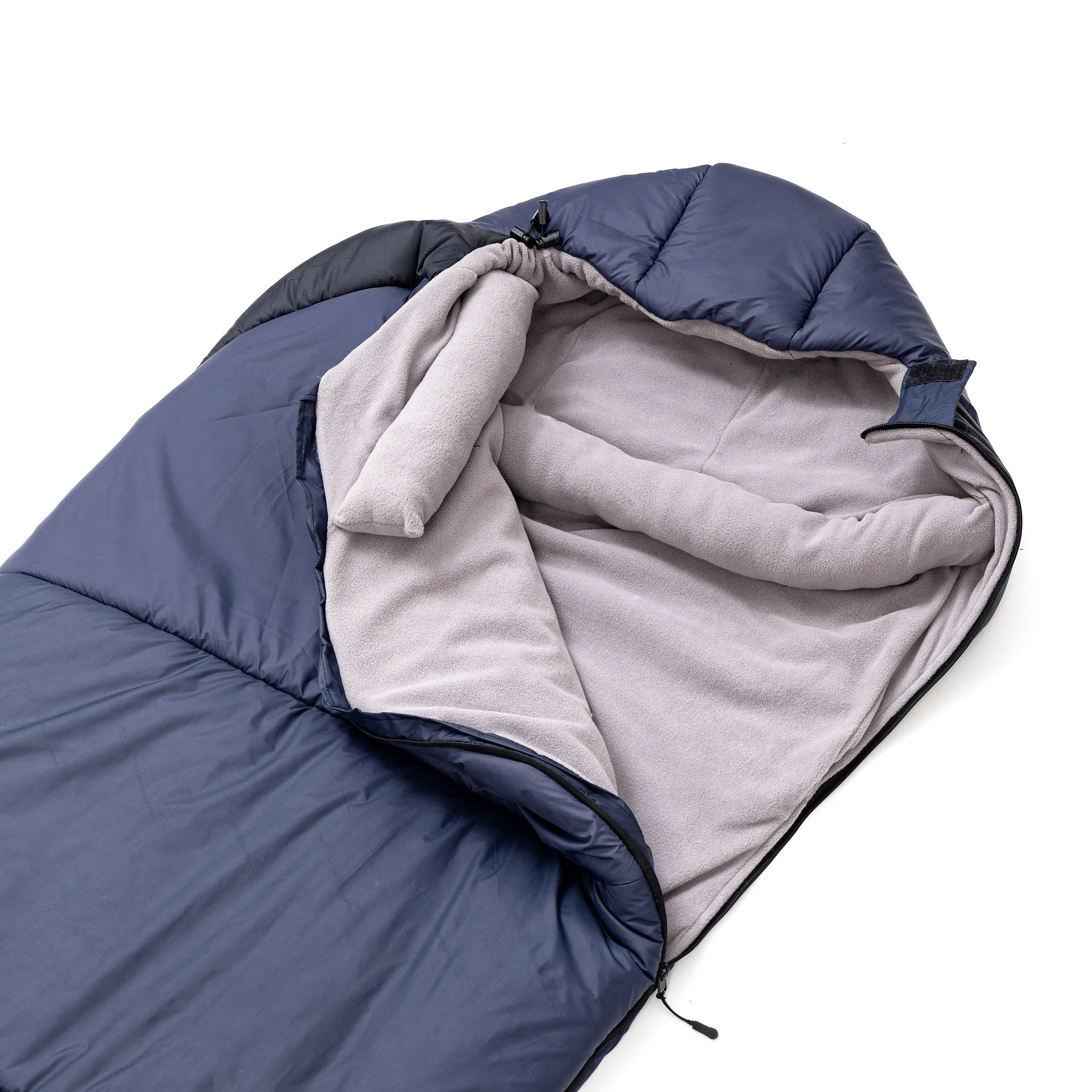 Tripole Zanskar Army Sleeping Bag with Fleece Lining for Cold Weather Trekking and Travelling | Mummy Shape | Water Repellent | 3 Year Warranty ( - 15°C Blue)