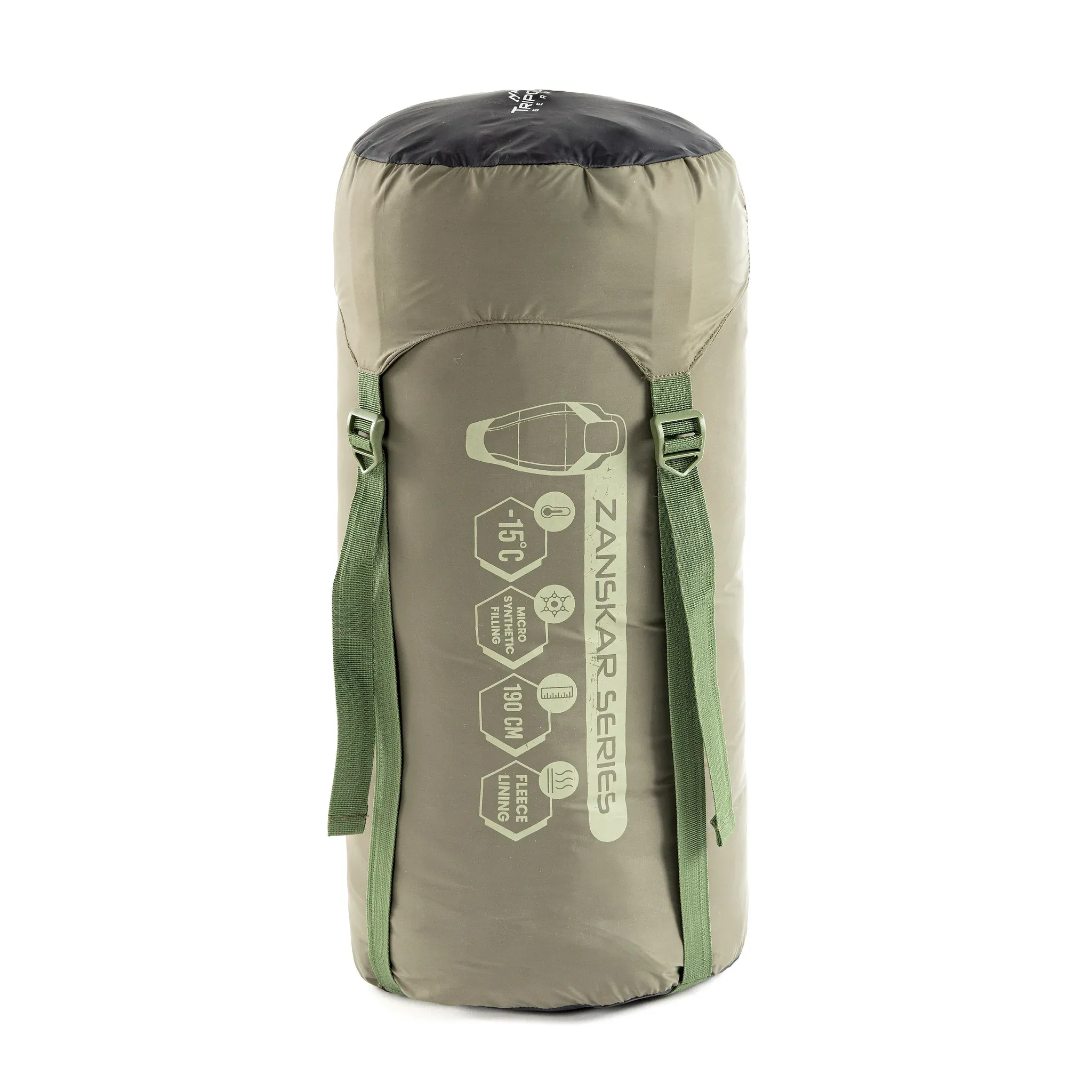 Tripole Zanskar Series -15°C Army Sleeping Bag with Fleece Inner (Green)