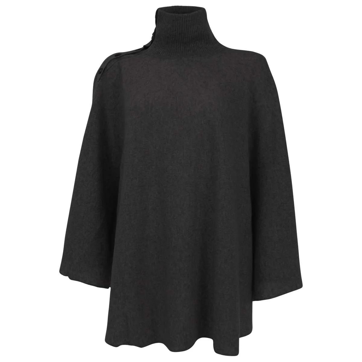 Turtleneck Cape - Black