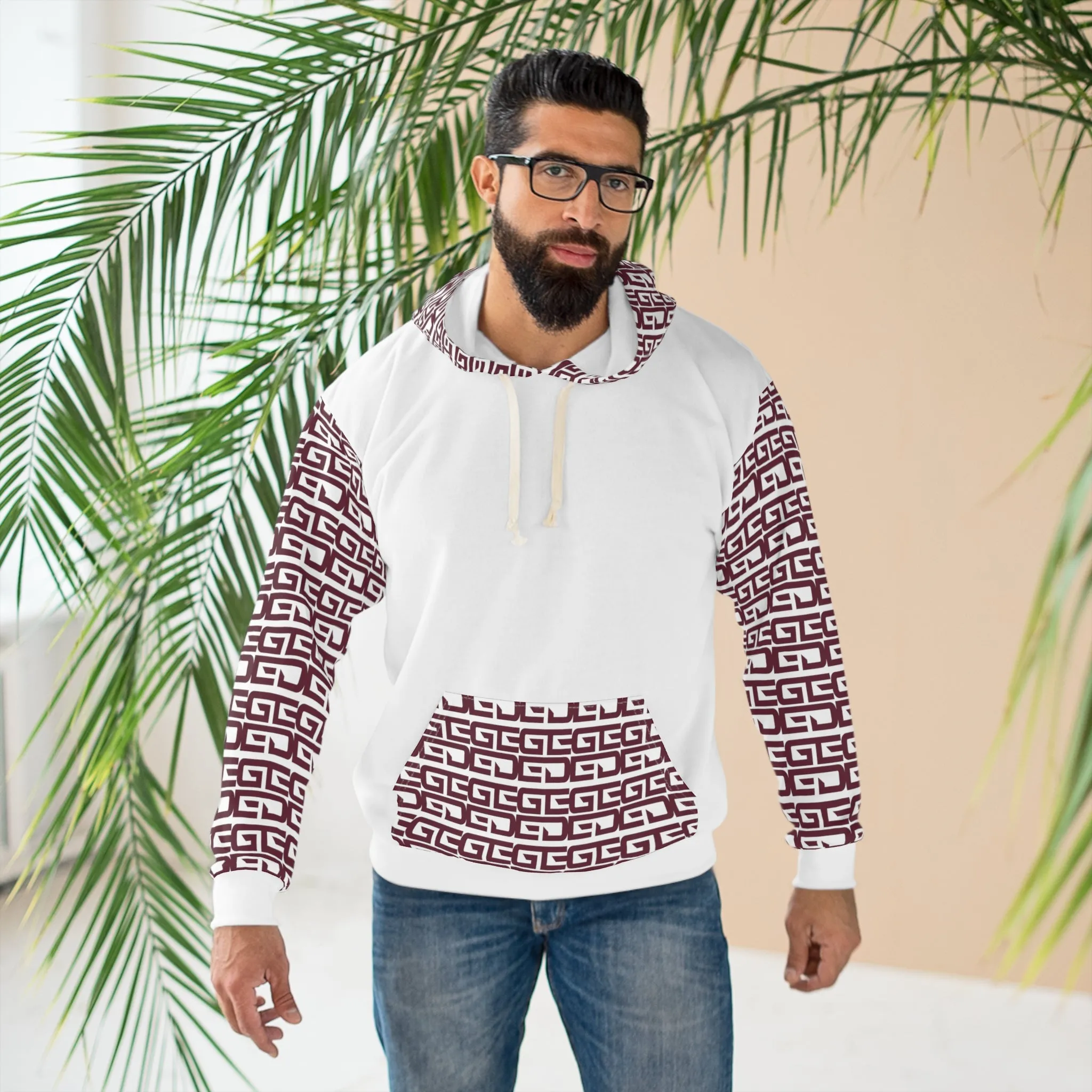 Unisex Pullover Patterned Hoodie