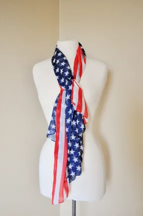 United States scarf, US, USA, patriotic, American flag scarf, stars and stripes, old glory scarf shawl cover up. Perfect for July 4th