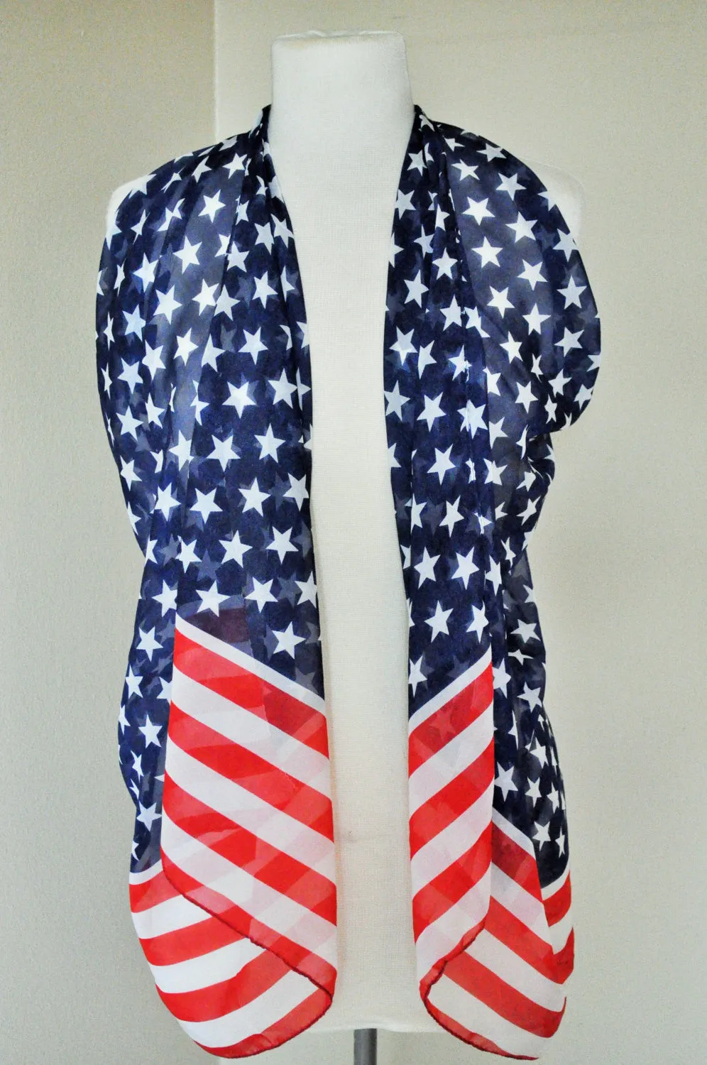 United States scarf, US, USA, patriotic, American flag scarf, stars and stripes, old glory scarf shawl cover up. Perfect for July 4th