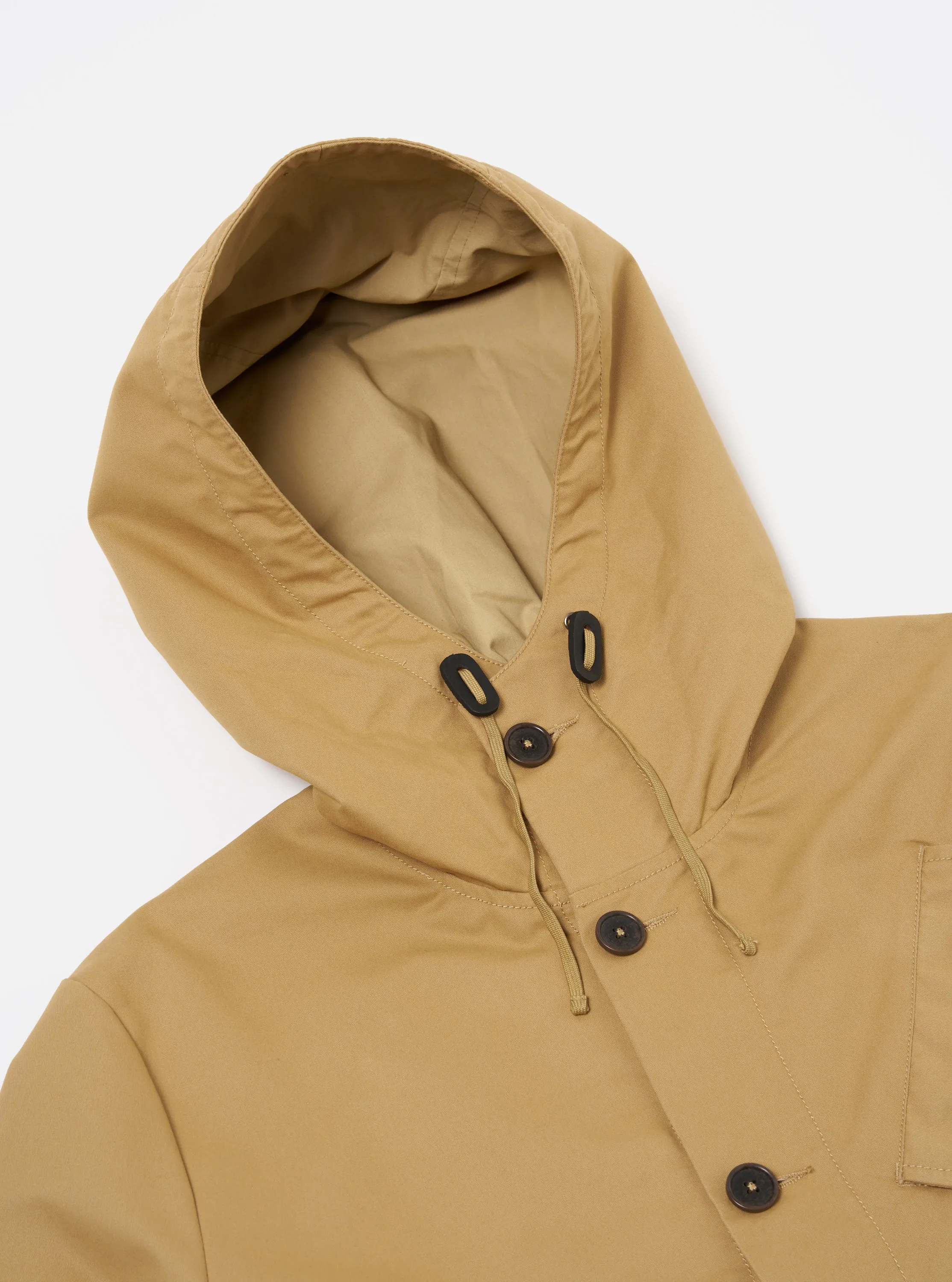 Universal Works Boston Parka in Sand Brushed Polytech