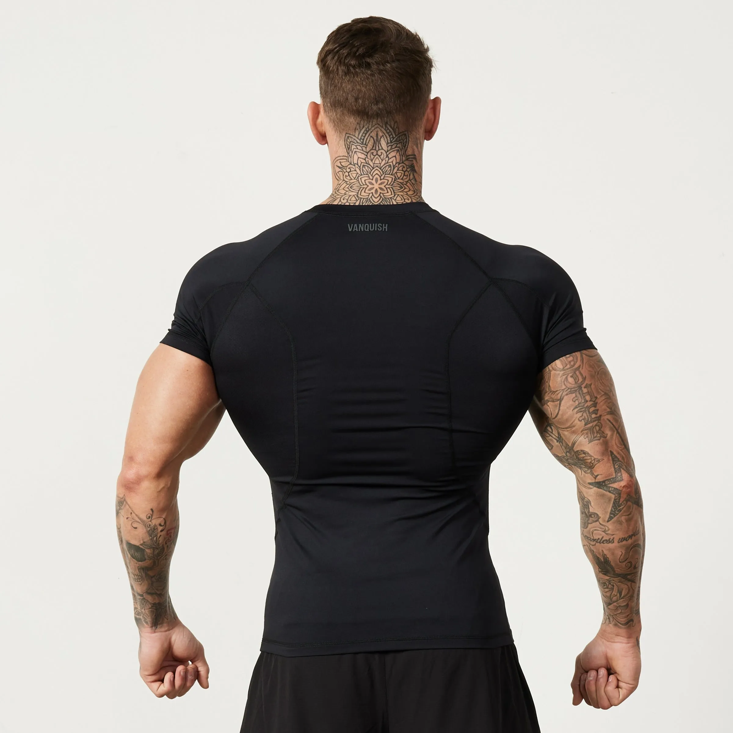 Vanquish Utility Black Short Sleeve Base Layer Top