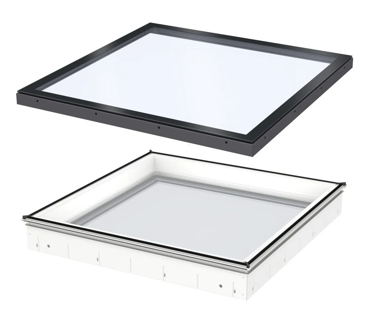 VELUX CFU 120090 S00M Fixed Flat Glass Rooflight Package 120 x 90 cm (Including CFU Double Glazed Base & ISU Flat Glass Top Cover)