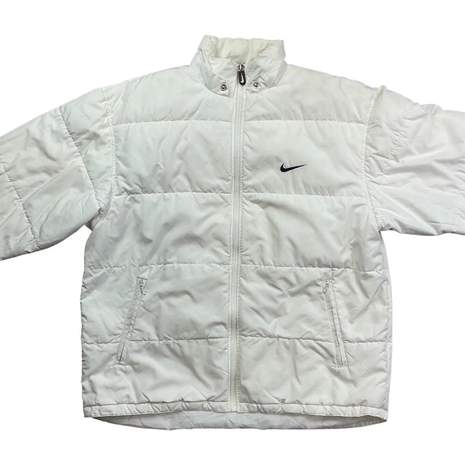 Vintage 1990's White Nike Puffer Jacket/Coat Medium