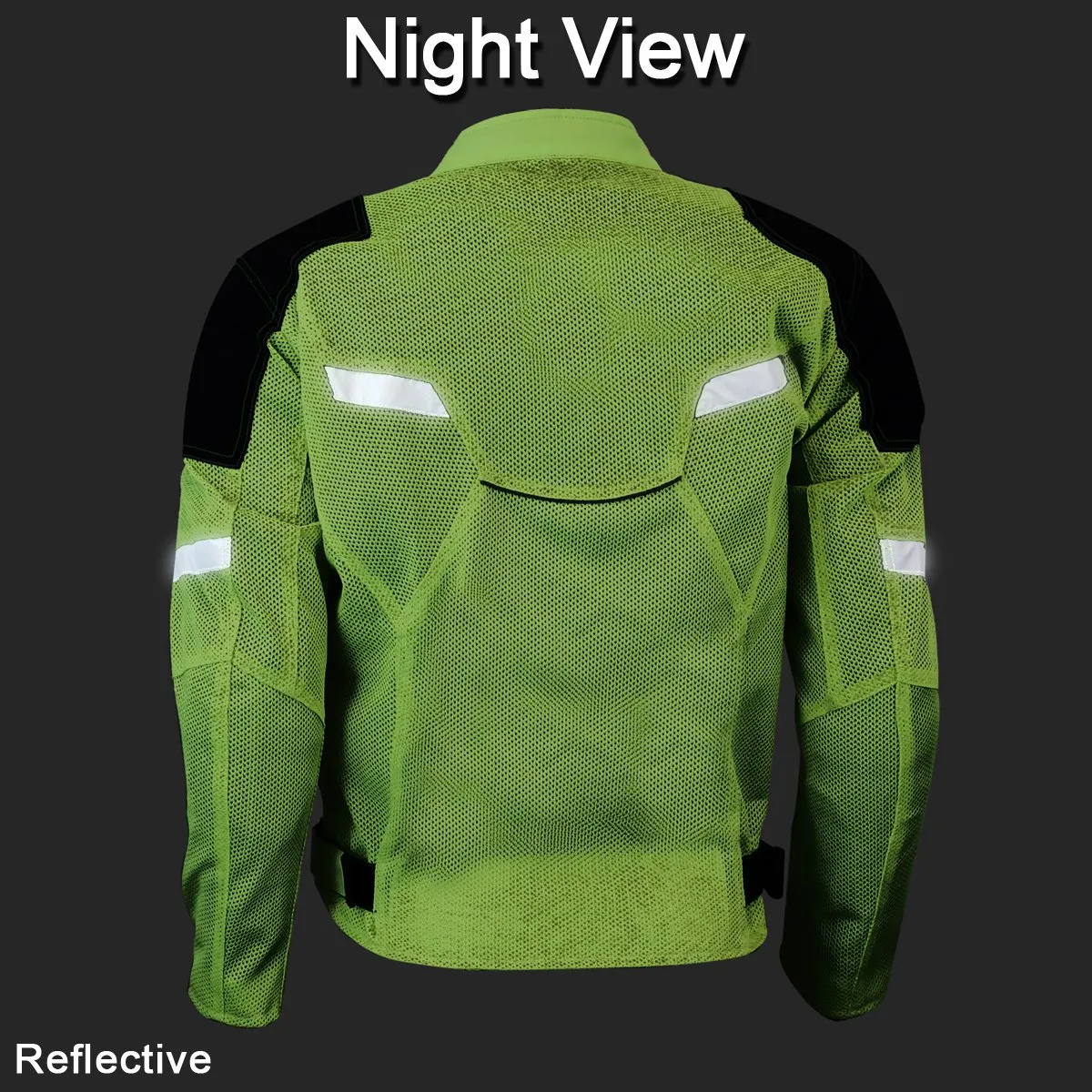 VL1622HG High Visibility Mesh Motorcycle Jacket with Insulated Liner and CE Armor