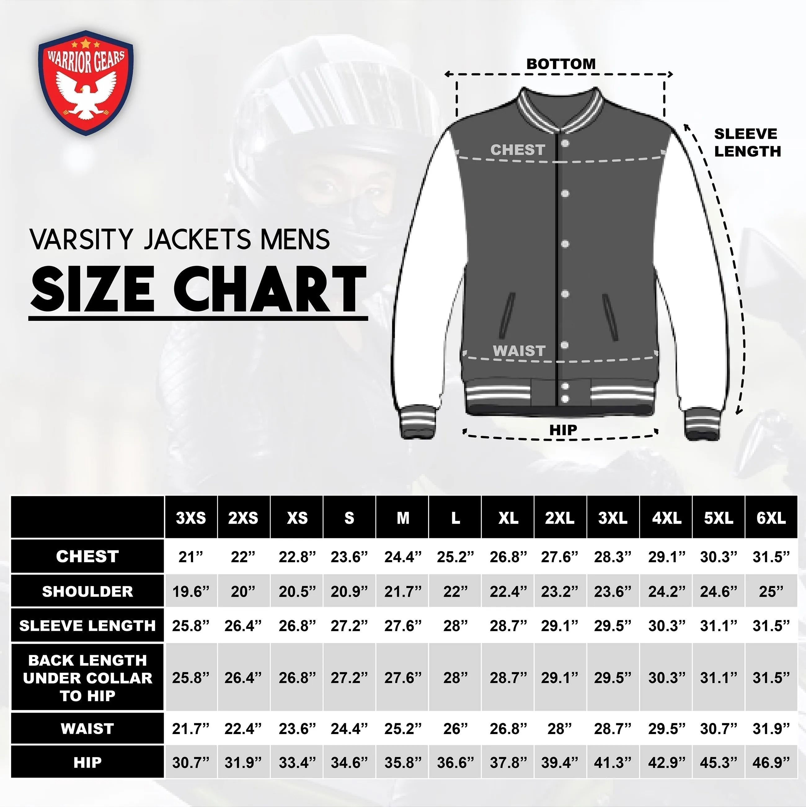 Warrior Gears Classic Hybrid Varsity Jacket University Letterman Bomber Jacket, Pure Wool & Original Cowhide Leather Jacket, Black Pure Wool Body & White Real Leather Sleeves