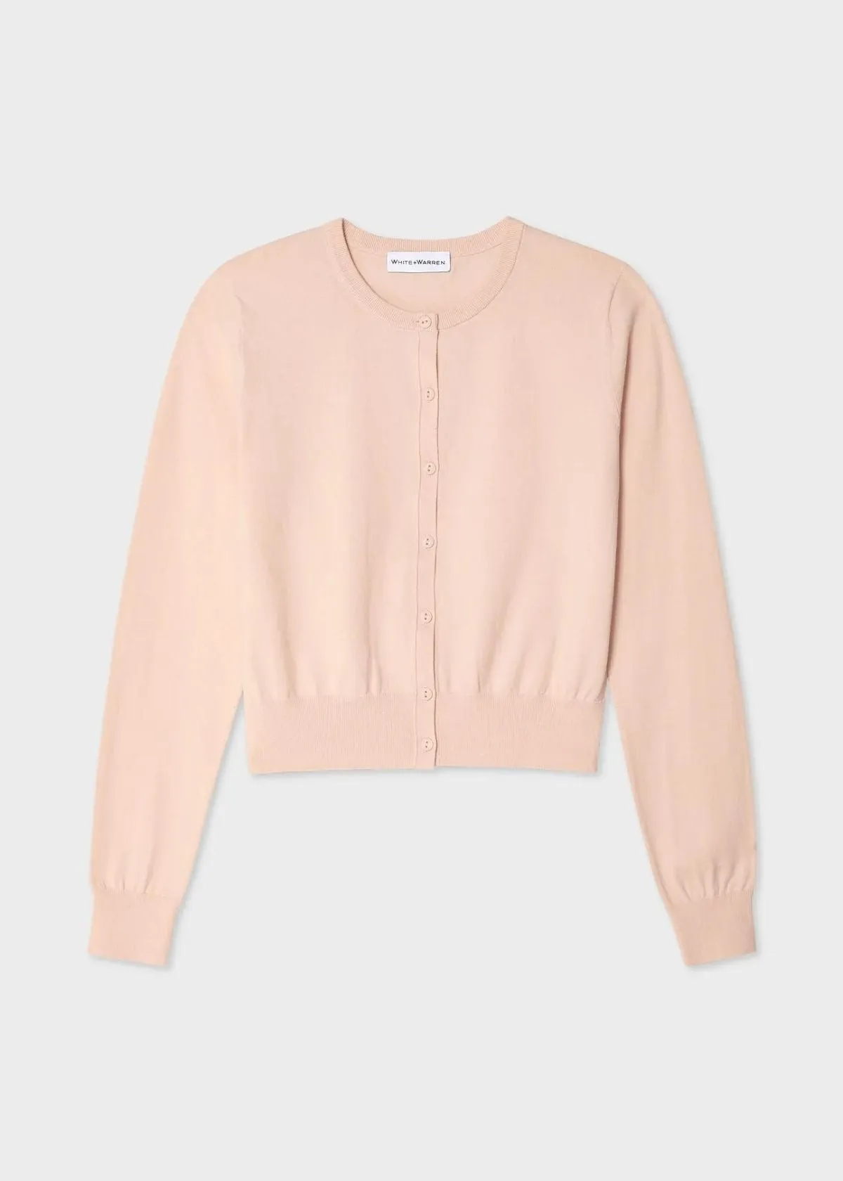 WHITE   WARREN Organic Cotton Cardigan - Desert Pink