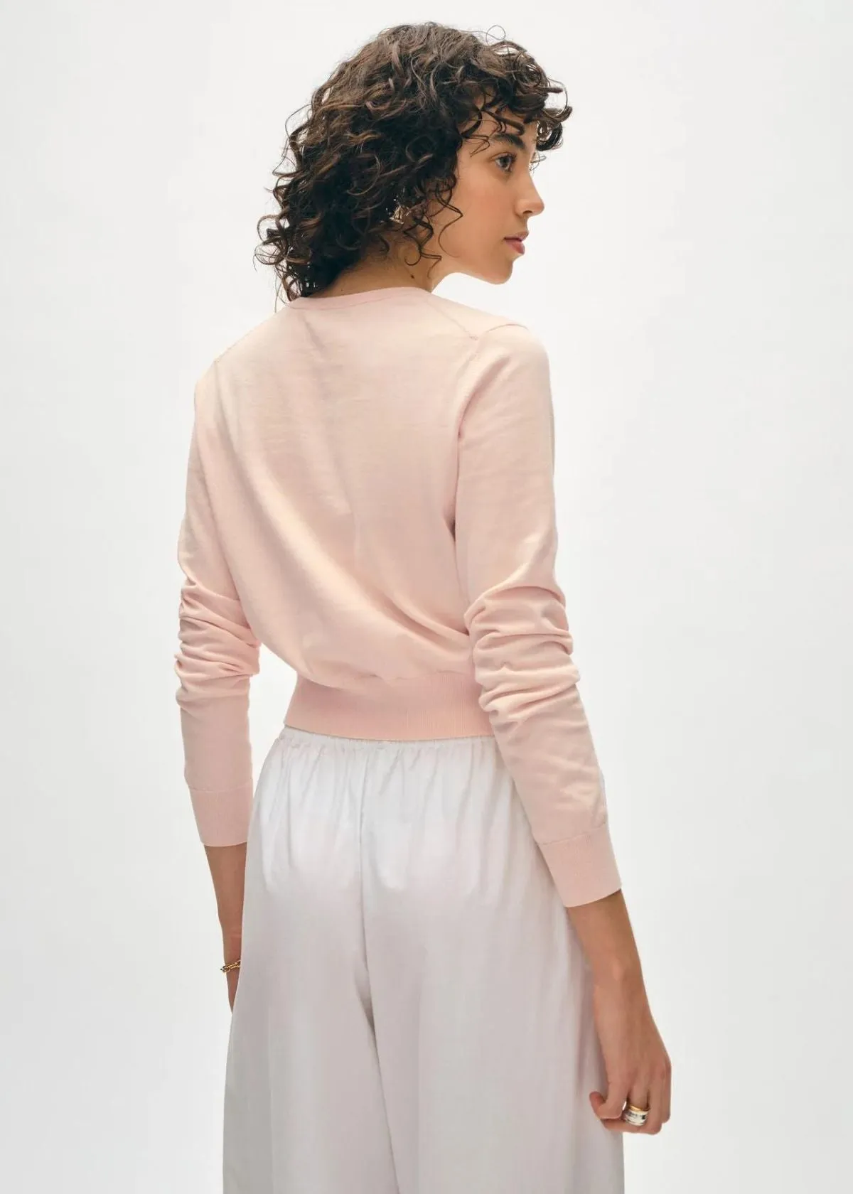 WHITE   WARREN Organic Cotton Cardigan - Desert Pink