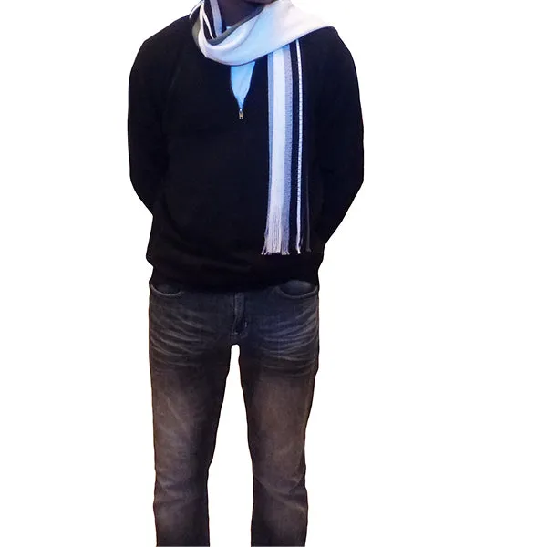 Winter and Fall Cashmere Feel Blue Mens Scarf