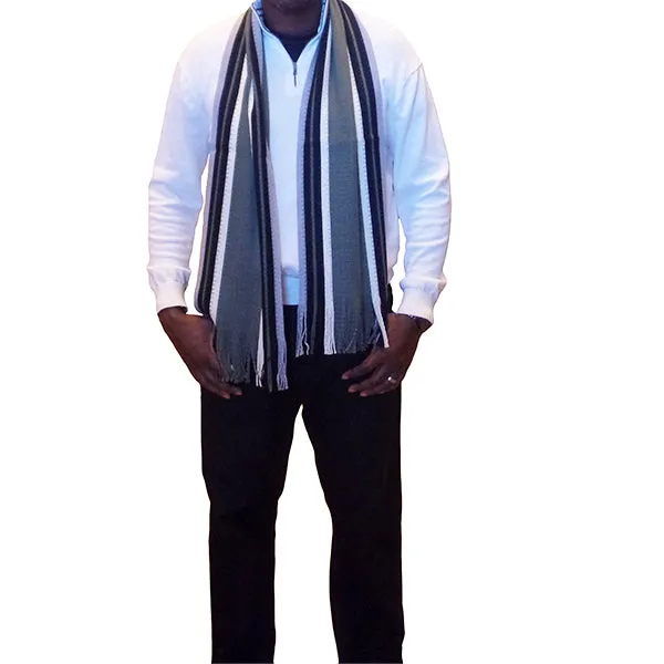 Winter and Fall Cashmere Feel Blue Mens Scarf