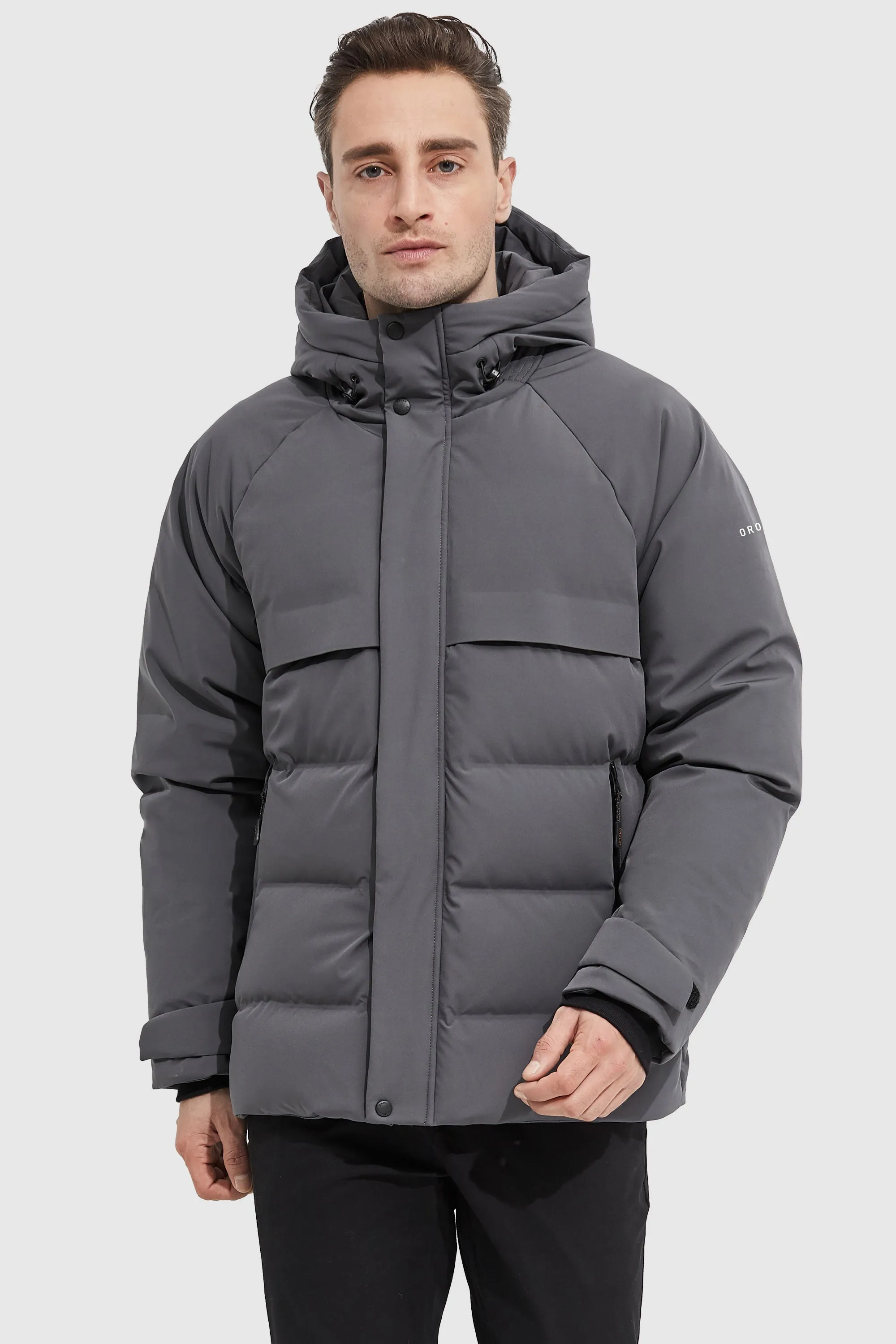 Winter Hood Ribbed Cuff Down Jacket