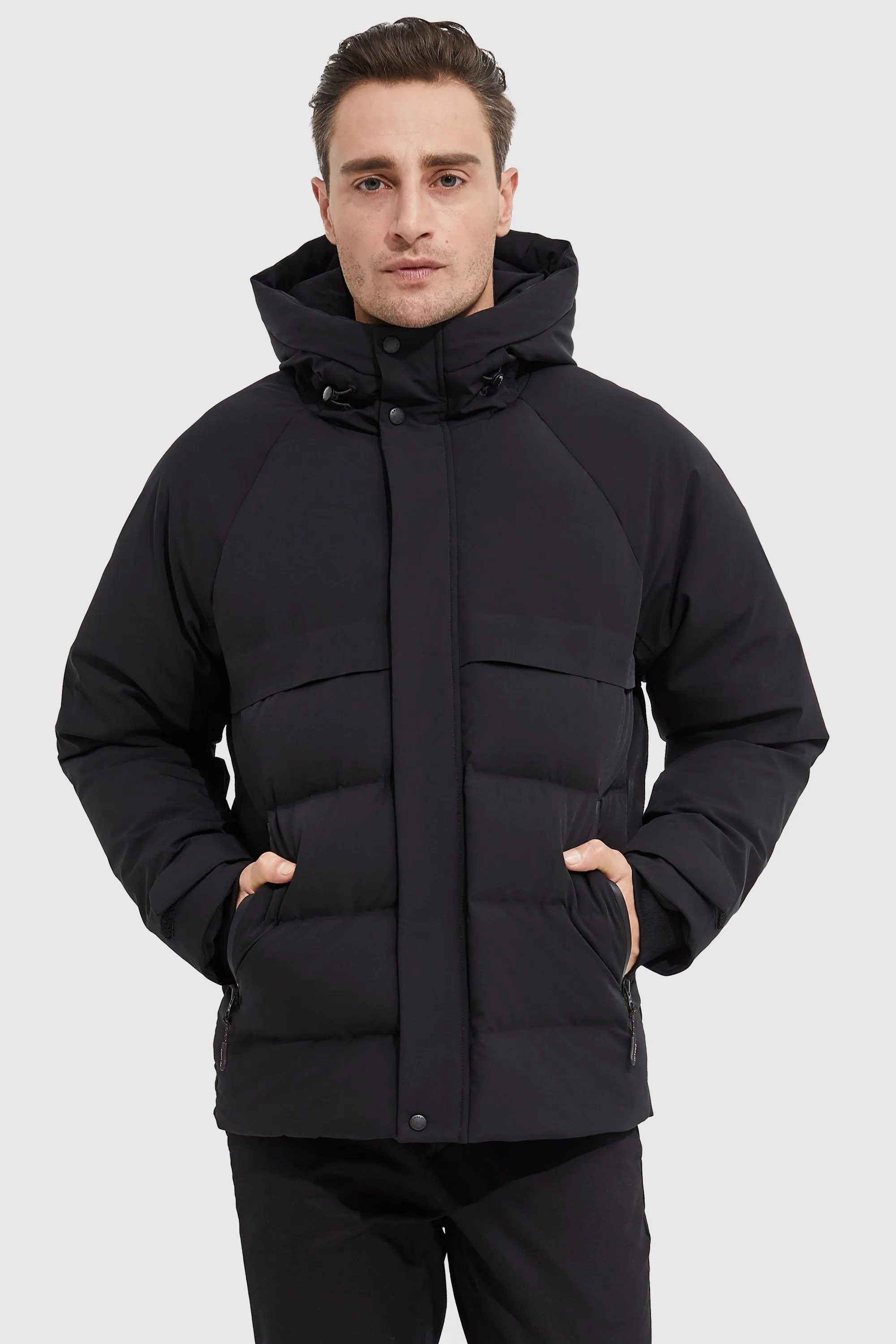 Winter Hood Ribbed Cuff Down Jacket