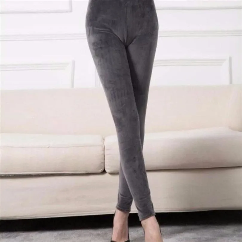 Wjczt Winter Velvet Leggings Women Double Side Warm Casual Trouser Pencil Pant Skinny Slim Soft Elastic Pants