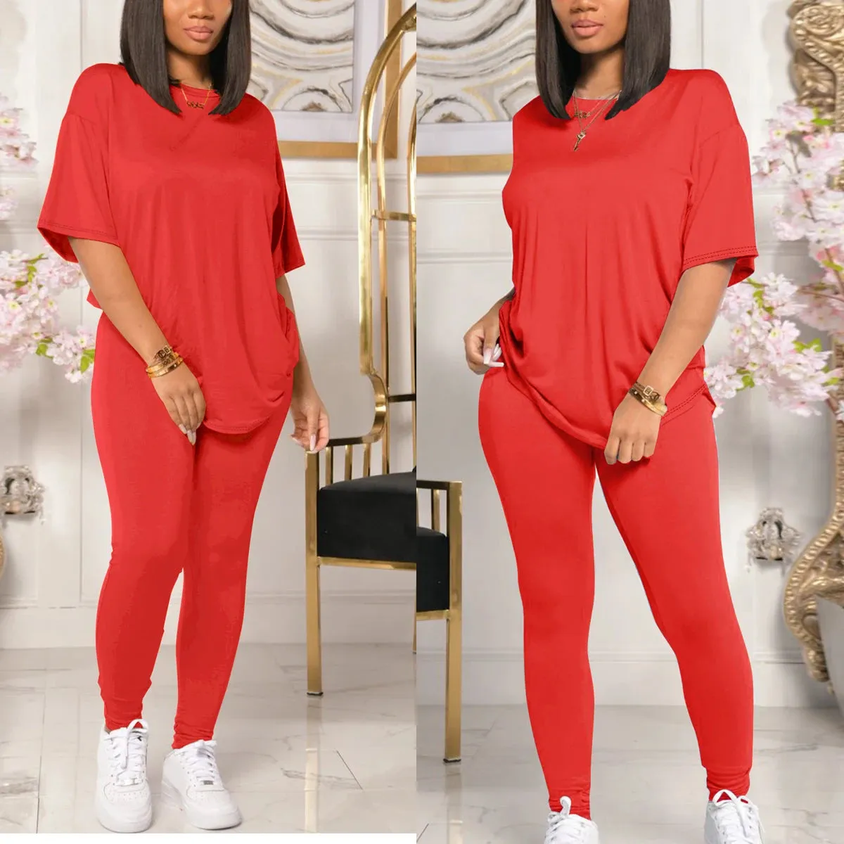 Women's Casual 2 Piece Outfits 2024 Sweatshirt and Sweatpant Jogger Sets Tracksuits