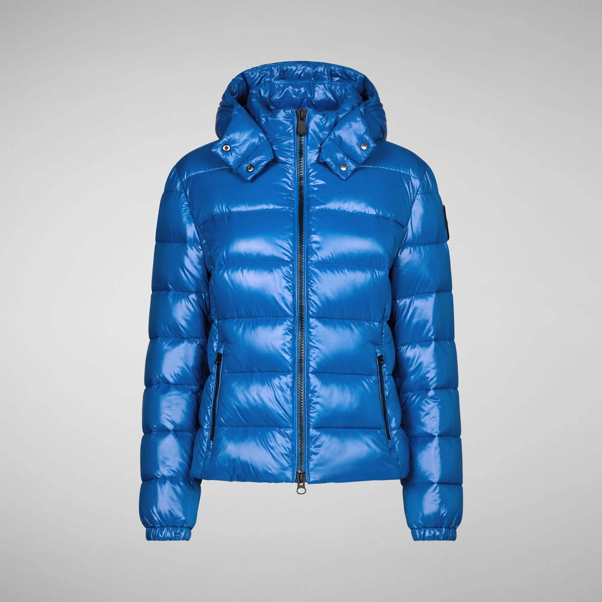 Women's Cosmary Puffer Jacket with Detachable Hood in Blue Berry