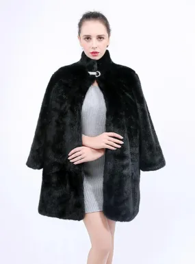 Women's Fox Fur-Like Mosaic Waistcoat Vest Jacket