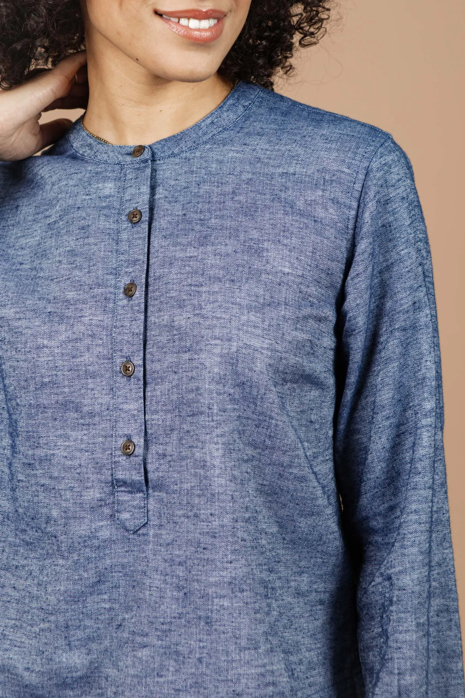 Yarra Pullover / Indigo Herringbone